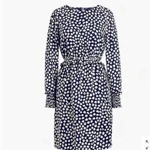 J. Crew Navy and White Polka Dot Dress